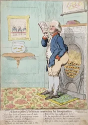 Ein scharfsichtiger Politiker wärmt seine Fantasie, veröffentlicht von Hannah Humphrey im Jahr 1795